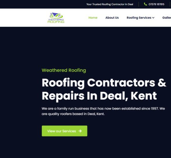 Weathered Roofing website