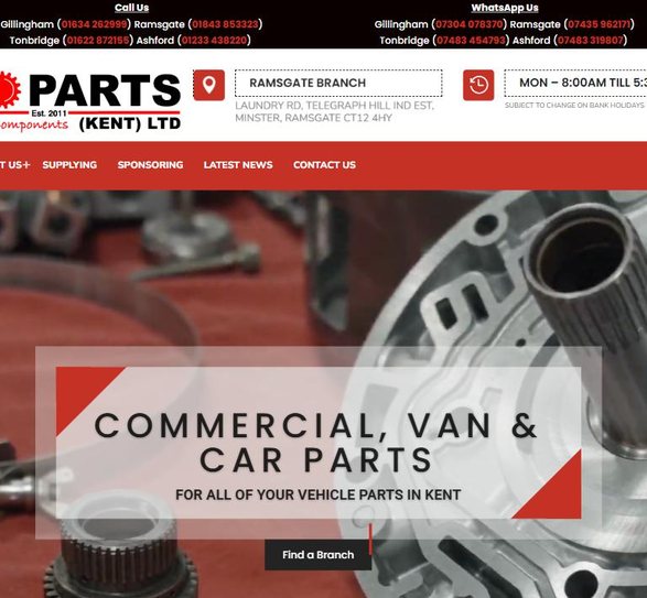 Pro Parts Kent website